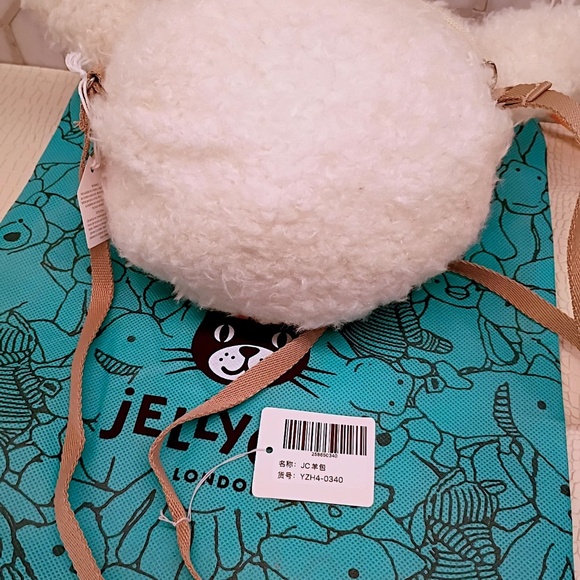 (Sold Out) Jellycat Little Lamb Bag about 7"x7"x2" 40" + Strap Soft & Plush NWT - Picture 10 of 14